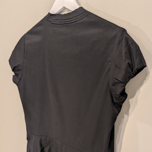 Ann Taylor Black Dress Pockets LBD Casual Office Brunch Church Festive - Size 8 - Picture 4 of 10